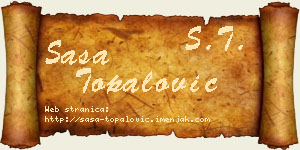 Saša Topalović vizit kartica